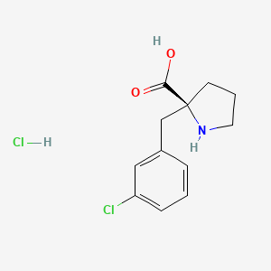 molecular formula C12H15Cl2NO2 B6343409 (S)-alpha-(3-Chlorobenzyl)-proline-HCl CAS No. 1217822-94-0