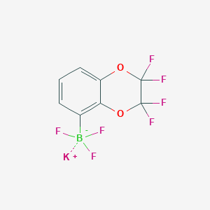 molecular formula C8H3BF7KO2 B6343442 五氟化硼酸钾[5-(2,2,3,3-四氟-1,4-苯二氧杂环)]；  98% CAS No. 1403991-19-4