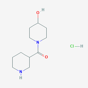 molecular formula C11H21ClN2O2 B6343460 (4-Hydroxy-piperidin-1-yl)-piperidin-3-yl-methanone hydrochloride;  98% CAS No. 1176419-72-9