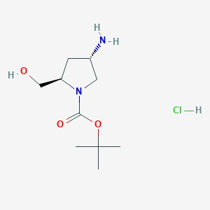 molecular formula C10H21ClN2O3 B6343473 盐酸叔丁酯(2R,4S)-4-氨基-2-(羟甲基)-1-吡咯烷甲酸酯 CAS No. 1279039-34-7
