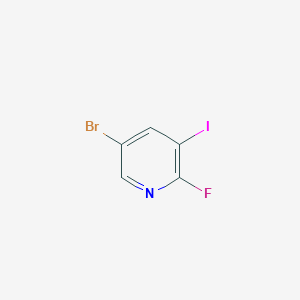 molecular formula C5H2BrFIN B6343507 5-溴-2-氟-3-碘吡啶，95% CAS No. 1214376-88-1