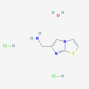 molecular formula C6H11Cl2N3OS B6343524 (Imidazo[2,1-b][1,3]thiazol-6-ylmethyl)amine dihydrochloride hydrate CAS No. 2368828-71-9
