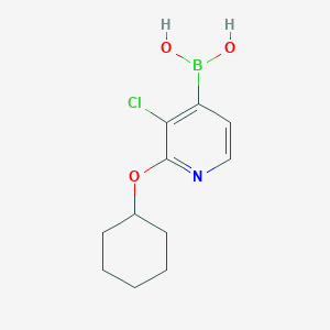 3-Chloro-2-(cyclohexyloxy)pyridine-4-boronic acid;  98%