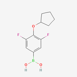 molecular formula C11H13BF2O3 B6343557 4-(Cyclopentyloxy)-3,5-difluorophenylboronic acid;  95% CAS No. 2096331-93-8