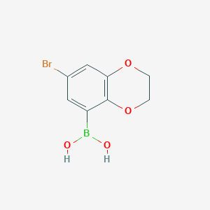 molecular formula C8H8BBrO4 B6343558 7-溴-2,3-二氢-1,4-苯并二噁杂环-5-硼酸；  95% CAS No. 2096330-02-6