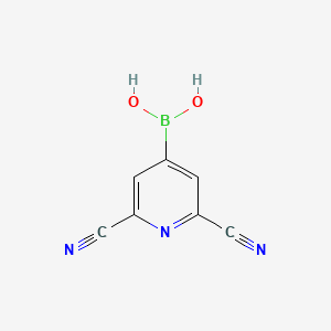 molecular formula C7H4BN3O2 B6343559 2,6-二氰基吡啶-4-硼酸 CAS No. 903513-61-1