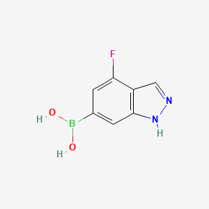 molecular formula C7H6BFN2O2 B6343572 (4-氟-1H-吲唑-6-基)硼酸，95% CAS No. 1253911-24-8