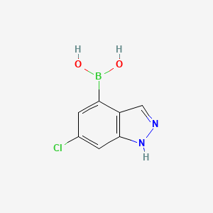 molecular formula C7H6BClN2O2 B6343597 6-氯-1H-吲唑-4-硼酸 CAS No. 2121512-04-5
