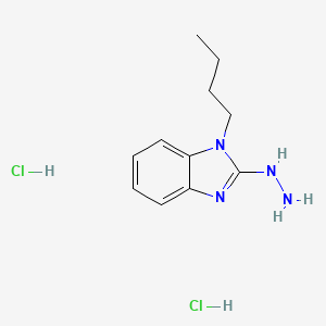 molecular formula C11H18Cl2N4 B6343690 1-Butyl-2-hydrazino-1H-benzimidazole dihydrochloride;  95% CAS No. 1216525-09-5