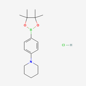 molecular formula C17H27BClNO2 B6343787 1-(4-(4,4,5,5-Tetramethyl-1,3,2-dioxaborolan-2-yl)phenyl)piperidine hydrochloride CAS No. 2724208-31-3