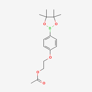 molecular formula C16H23BO5 B6343794 2-(4-(4,4,5,5-Tetramethyl-1,3,2-dioxaborolan-2-yl)phenoxy)ethyl acetate CAS No. 2724208-33-5