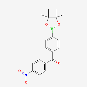 molecular formula C19H20BNO5 B6343798 (4-Nitrophenyl)(4-(4,4,5,5-tetramethyl-1,3,2-dioxaborolan-2-yl)phenyl)methanone CAS No. 2724208-32-4
