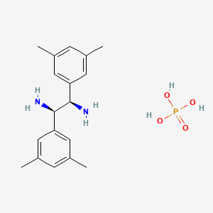 molecular formula C18H27N2O4P B6343806 (1R,2R)-1,2-Bis(3,5-dimethylphenyl)-1,2-ethylenediamine phosphate;  98% CAS No. 1391500-72-3