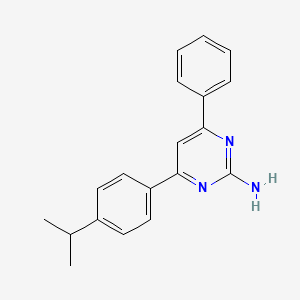 molecular formula C19H19N3 B6343855 4-Phenyl-6-[4-(propan-2-yl)phenyl]pyrimidin-2-amine CAS No. 1202251-19-1