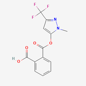 molecular formula C13H9F3N2O4 B6343870 2-(((1-Methyl-3-(trifluoromethyl)-1H-pyrazol-5-yl)oxy)carbonyl)benzoic acid CAS No. 1023881-69-7