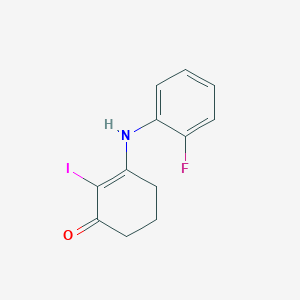 3-((2-Fluorophenyl)amino)-2-iodocyclohex-2-en-1-one