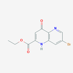 molecular formula C11H9BrN2O3 B6343924 7-Bromo-4-oxo-1,4-dihydro-[1,5]naphthyridine-2-carboxylic acid ethyl ester CAS No. 1029773-20-3
