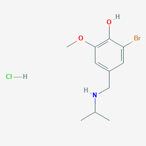 molecular formula C11H17BrClNO2 B6343950 2-Bromo-6-methoxy-4-{[(propan-2-yl)amino]methyl}phenol hydrochloride CAS No. 1240567-72-9