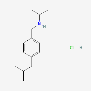 molecular formula C14H24ClN B6343964 {[4-(2-Methylpropyl)phenyl]methyl}(propan-2-yl)amine hydrochloride CAS No. 1240576-92-4