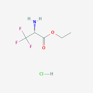 molecular formula C5H9ClF3NO2 B6344094 Ethyl 3,3,3-trifluoroalaninate hydrochloride, 97% (H-L-Ala(F3)-OEt.HCl) CAS No. 2301849-69-2