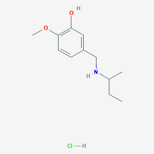 molecular formula C12H20ClNO2 B6344241 5-{[(Butan-2-yl)amino]methyl}-2-methoxyphenol hydrochloride CAS No. 1240567-12-7