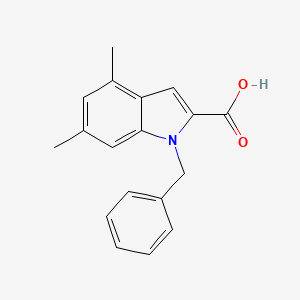 molecular formula C18H17NO2 B6344352 1-Benzyl-4,6-dimethyl-1H-indole-2-carboxylic acid CAS No. 1240579-04-7