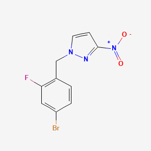 molecular formula C10H7BrFN3O2 B6344396 1-[(4-溴-2-氟苯基)甲基]-3-硝基-1H-吡唑 CAS No. 1240578-70-4