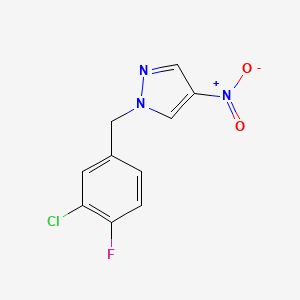 molecular formula C10H7ClFN3O2 B6344448 1-[(3-Chloro-4-fluorophenyl)methyl]-4-nitro-1H-pyrazole CAS No. 1240579-43-4