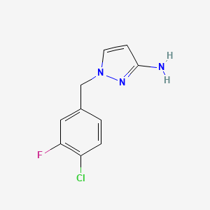 molecular formula C10H9ClFN3 B6344492 1-[(4-Chloro-3-fluorophenyl)methyl]-1H-pyrazol-3-amine CAS No. 1240580-08-8