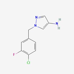 molecular formula C10H9ClFN3 B6344508 1-[(4-Chloro-3-fluorophenyl)methyl]-1H-pyrazol-4-amine CAS No. 1240568-07-3