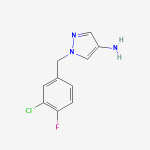 molecular formula C10H9ClFN3 B6344514 1-[(3-Chloro-4-fluorophenyl)methyl]-1H-pyrazol-4-amine CAS No. 1240570-27-7