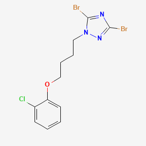 molecular formula C12H12Br2ClN3O B6344518 3,5-Dibromo-1-[4-(2-chlorophenoxy)butyl]-1H-1,2,4-triazole CAS No. 1240570-81-3