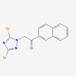 molecular formula C14H9Br2N3O B6344524 2-(二溴-1H-1,2,4-三唑-1-基)-1-(萘-2-基)乙烷-1-酮 CAS No. 1240570-74-4