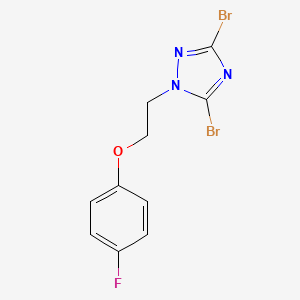 molecular formula C10H8Br2FN3O B6344540 3,5-Dibromo-1-[2-(4-fluorophenoxy)ethyl]-1H-1,2,4-triazole CAS No. 1240571-04-3