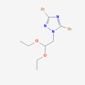 molecular formula C8H13Br2N3O2 B6344598 3,5-Dibromo-1-(2,2-diethoxyethyl)-1H-1,2,4-triazole CAS No. 1240580-71-5