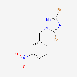 molecular formula C9H6Br2N4O2 B6344609 3,5-二溴-1-[(3-硝基苯基)甲基]-1H-1,2,4-三唑 CAS No. 1240572-04-6