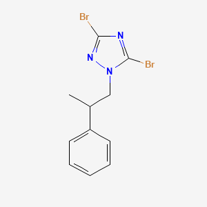 molecular formula C11H11Br2N3 B6344617 3,5-二溴-1-(2-苯基丙基)-1H-1,2,4-三唑 CAS No. 1240567-99-0