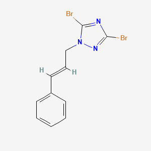 molecular formula C11H9Br2N3 B6344627 3,5-Dibromo-1-[(2E)-3-phenylprop-2-en-1-yl]-1H-1,2,4-triazole CAS No. 1240590-73-1