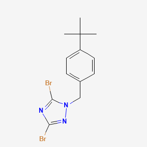 molecular formula C13H15Br2N3 B6344655 3,5-Dibromo-1-[(4-tert-butylphenyl)methyl]-1H-1,2,4-triazole CAS No. 1240568-59-5