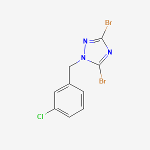 molecular formula C9H6Br2ClN3 B6344657 3,5-二溴-1-[(3-氯苯基)甲基]-1H-1,2,4-三唑 CAS No. 1240571-54-3