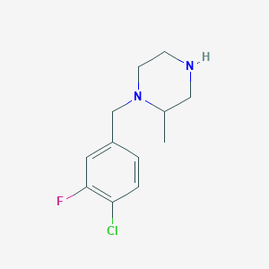 molecular formula C12H16ClFN2 B6344690 1-[(4-Chloro-3-fluorophenyl)methyl]-2-methylpiperazine CAS No. 1240581-27-4