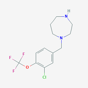 molecular formula C13H16ClF3N2O B6344729 1-{[3-氯-4-(三氟甲氧基)苯基]甲基}-1,4-二氮杂环戊烷 CAS No. 1240581-70-7