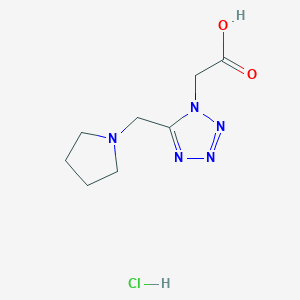 molecular formula C8H14ClN5O2 B6344773 [5-(Pyrrolidin-1-ylmethyl)-1H-tetrazol-1-yl]acetic acid hydrochloride CAS No. 1211481-41-2