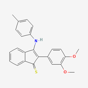 molecular formula C24H21NO2S B6344841 2-(3,4-Dimethoxyphenyl)-3-((4-methylphenyl)amino)indene-1-thione CAS No. 1024081-76-2