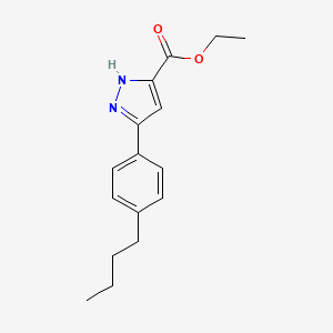 molecular formula C16H20N2O2 B6344864 Ethyl 5-(4-butylphenyl)-1H-pyrazole-3-carboxylate, 95% CAS No. 1326810-75-6