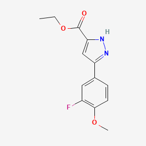 molecular formula C13H13FN2O3 B6344871 Ethyl 5-(3-fluoro-4-methoxyphenyl)-1H-pyrazole-3-carboxylate CAS No. 1326810-54-1