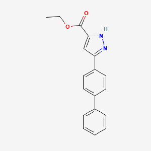 molecular formula C18H16N2O2 B6344872 Ethyl 5-(4-phenylphenyl)-1H-pyrazole-3-carboxylate CAS No. 132726-35-3