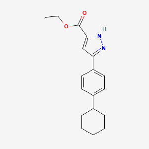 molecular formula C18H22N2O2 B6344880 Ethyl 5-(4-cyclohexylphenyl)-1H-pyrazole-3-carboxylate CAS No. 1326811-96-4