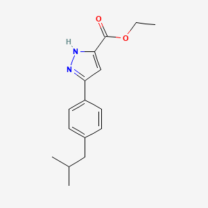 molecular formula C16H20N2O2 B6344883 Ethyl 5-[4-(2-methylpropyl)phenyl]-1H-pyrazole-3-carboxylate CAS No. 2021218-28-8