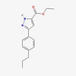 molecular formula C15H18N2O2 B6344890 Ethyl 5-(4-propylphenyl)-1H-pyrazole-3-carboxylate CAS No. 1326810-63-2